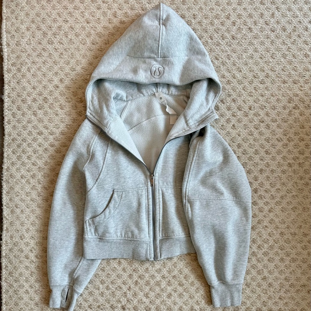 lululemon scuba oversized zip-up hoodie in heathered core ultra light grey